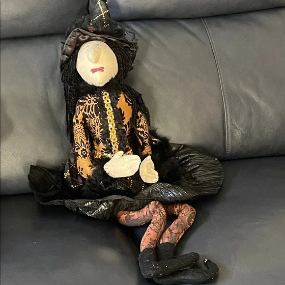 Black and Gold Witch Doll approximately 25” long - Picture 2 of 11